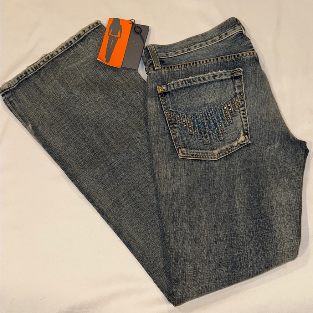 7 for all mankind Women's Boot cut Blue Jeans